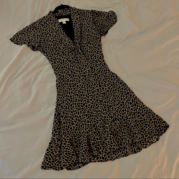 Michael Kors Leopard Chiffon Tie-Neck Dress - Picture 1 of 4